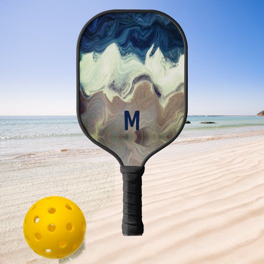 abstracte golven - gepersonaliseerd pickleball paddle