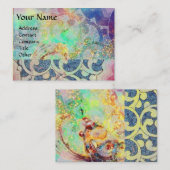 ABSTRACTE GOLVEN, GOUDEN VLINDER PLANT ,BLOEMIGE W VISITEKAARTJE (Voorkant / Achterkant)