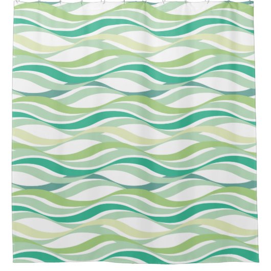 Abstracte Golven Groen ADD Achtergrondkleur Douchegordijn (Voorkant)