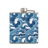 Abstracte golven heupfles (Achterkant)