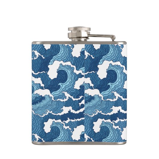 Abstracte golven heupfles (Achterkant)