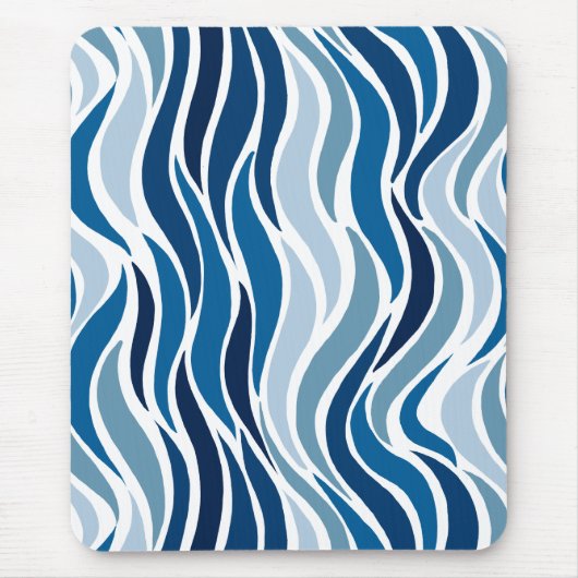 Abstracte golven in blauw muismat (Voorkant)