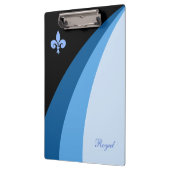 Abstracte golven in blauwe tinten en fleur de lis klembord (Links)