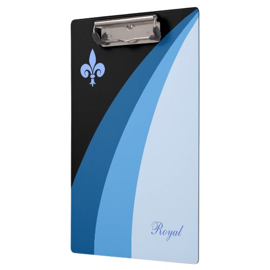 Abstracte golven in blauwe tinten en fleur de lis klembord (Links)