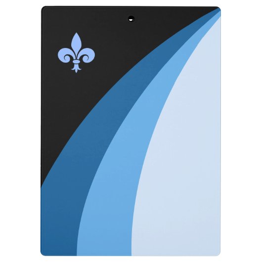 Abstracte golven in blauwe tinten en fleur de lis klembord (Achterkant)