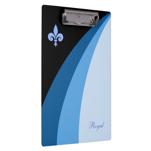 Abstracte golven in blauwe tinten en fleur de lis klembord (Rechts)