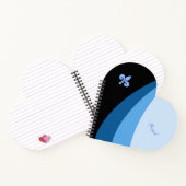 Abstracte golven in blauwe tinten en fleur de lis notitieboek (Binnen)