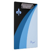 Abstracte golven in blauwe tinten & fleur de lis klembord (Rechts)