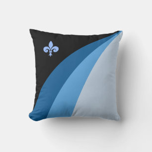 Abstracte golven in blauwe tinten & fleur de lis kussen