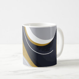Abstracte golven in neutrale tonen koffiemok