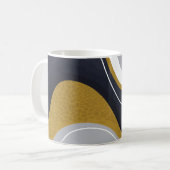 Abstracte golven in neutrale tonen koffiemok (Voorkant links)