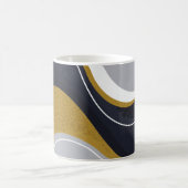 Abstracte golven in neutrale tonen koffiemok (Center)