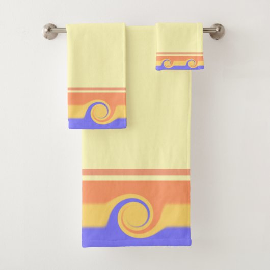 Abstracte golven in pastelkleuren bad handdoek (Insitu)