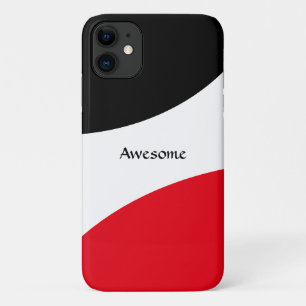 Abstracte golven in zwart, rood en wit Case-Mate iPhone case
