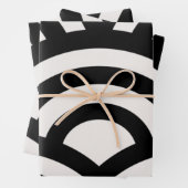 Abstracte golven, kerken, zwarte en witte lijnen inpakpapier vel (In situ)