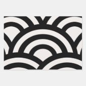 Abstracte golven, kerken, zwarte en witte lijnen inpakpapier vel (Voorkant)