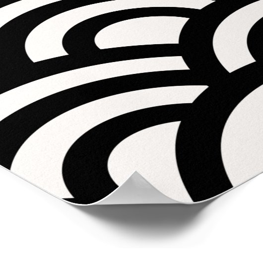 Abstracte golven, kerken, zwarte en witte lijnen poster (Hoek)