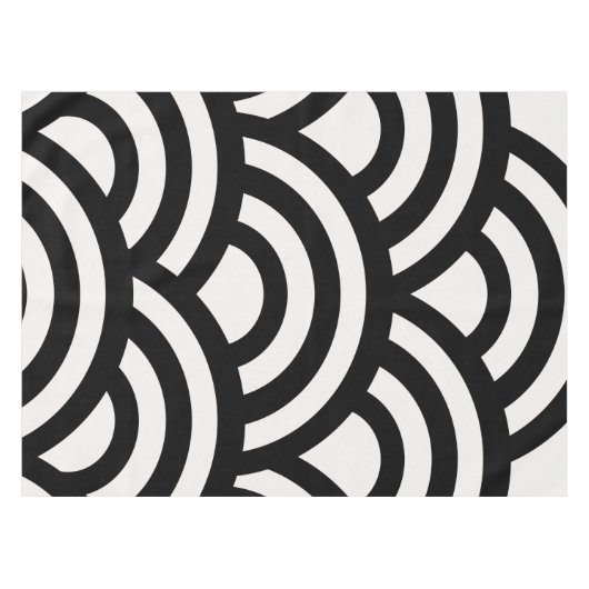 Abstracte golven, kerken, zwarte en witte lijnen tafelkleed (Voorkant (Horizontaal))