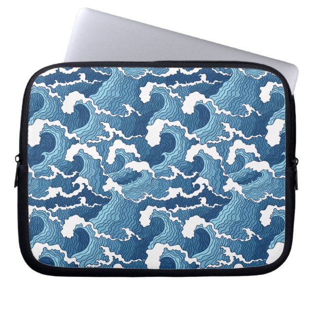 Abstracte golven laptop sleeve (Voorkant)