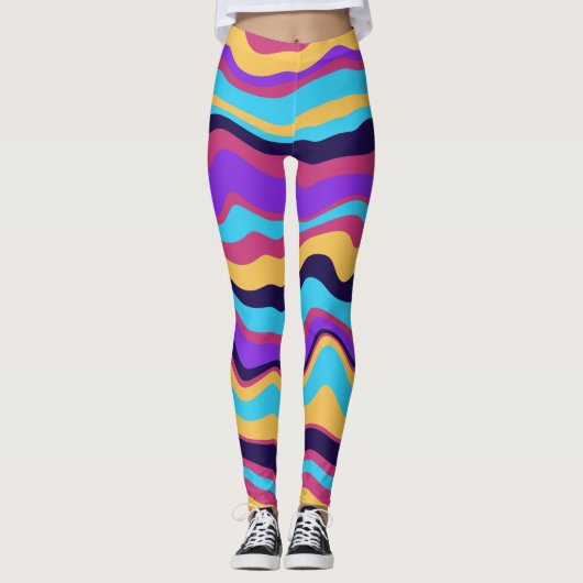 Abstracte golven leggings (Voorkant)
