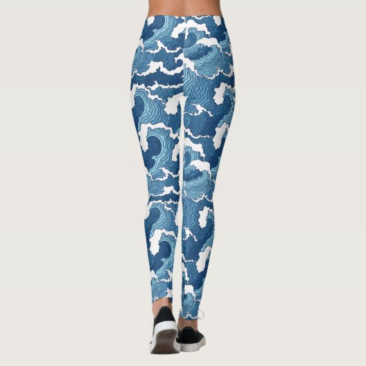 Abstracte golven leggings (Achterkant)
