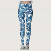 Abstracte golven leggings (Voorkant)