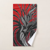 Abstracte golven, lijnen, bladeren, modern design bad handdoek (Handdoek)