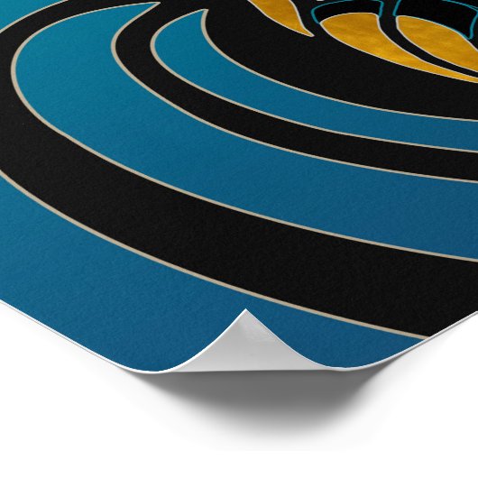 Abstracte golven, lijnen, bladeren, modern design poster (Hoek)