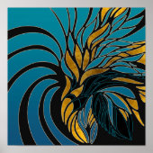 Abstracte golven, lijnen, bladeren, modern design poster (Voorkant)