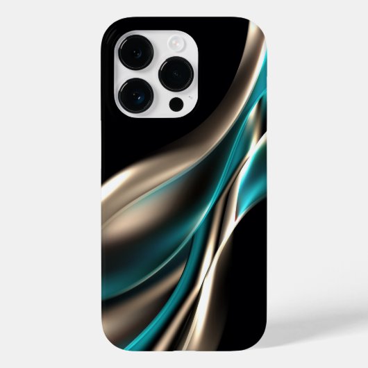 Abstracte Golven Luxe Goud en Groen Case-Mate iPhone Case (Achterkant)