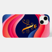 Abstracte golven met stijlvol gouden Initiaal Case-Mate iPhone Case (Achterkant (horizontaal))