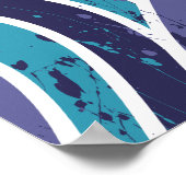 Abstracte golven met verfspatten poster (Hoek)