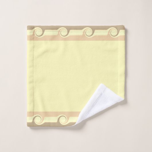 Abstracte golven op beige en lichtgeel bad handdoek (Wasdoekje)