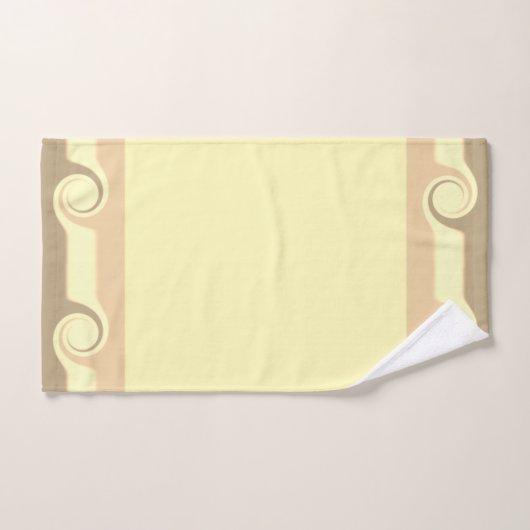 Abstracte golven op beige en lichtgeel bad handdoek (Handdoek)
