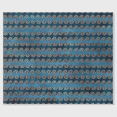 Abstracte golven op blauw cadeaupapier (Vlak)