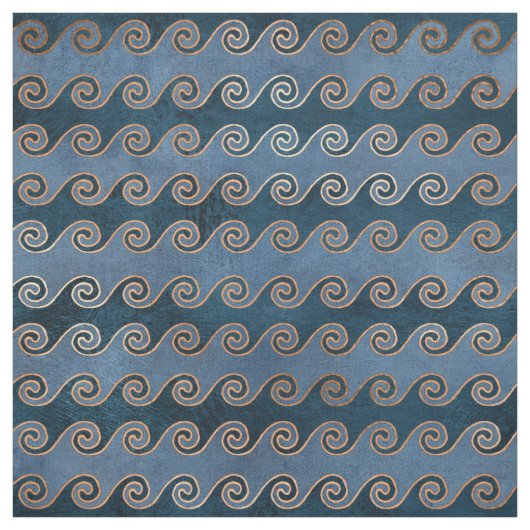 Abstracte golven op blauw stof (Swatch)