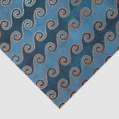 Abstracte golven op blauwe ontkoppeling tissuepapier (Detail)