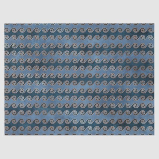 Abstracte golven op blauwe ontkoppeling tissuepapier (Voorkant)