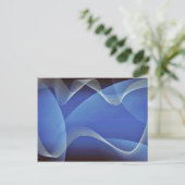 Abstracte golven op een blauwe achtergrond briefkaart (Staand voorkant)