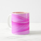 Abstracte golven op roze keramische mok (Voorkant links)