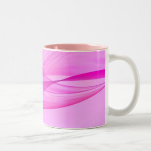 Abstracte golven op roze keramische mok