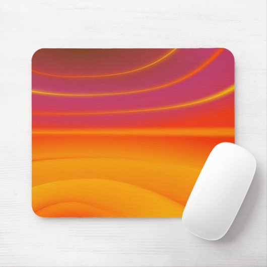 abstracte golven oranje muispad muismat (Met muis)