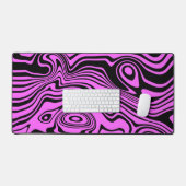Abstracte golven Paarse zwarte ontwerp aangepaste  Bureaumat (Keyboard & Muis)