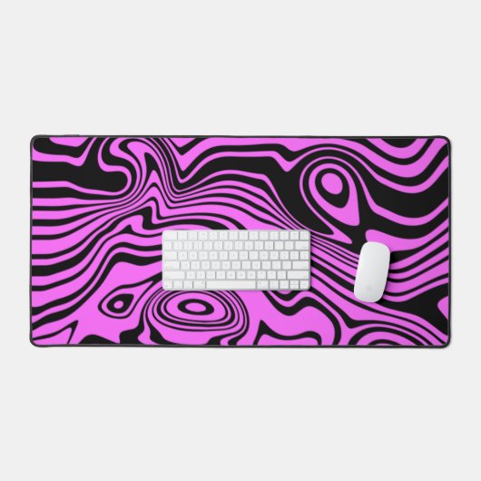 Abstracte golven Paarse zwarte ontwerp aangepaste Bureaumat (Keyboard & Muis)