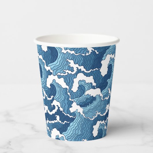 Abstracte golven papieren bekers (Achterkant)