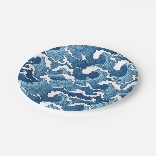 Abstracte golven papieren bordje (Gekanteld)