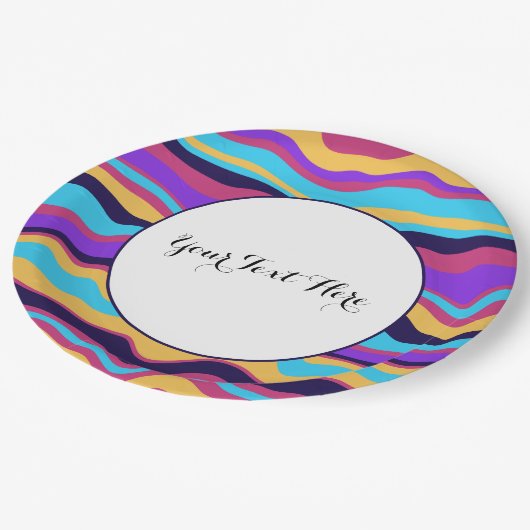 Abstracte golven papieren bordje (Gekanteld)