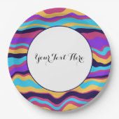 Abstracte golven papieren bordje (Voorkant)