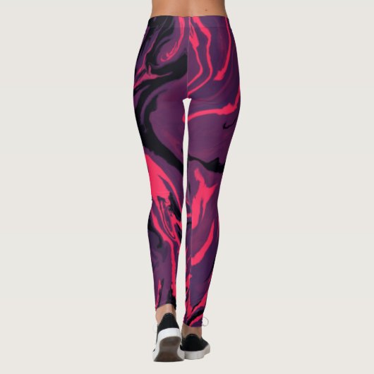 Abstracte golven Patroon Leggings (Achterkant)