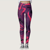 Abstracte golven Patroon Leggings (Voorkant)